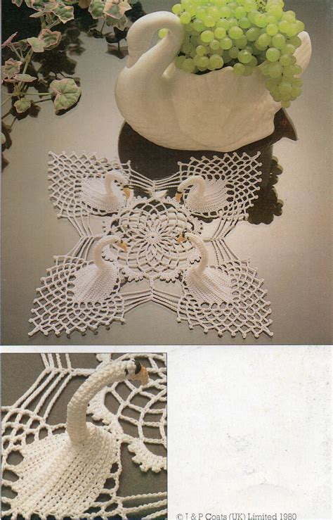 Crochet Swan Doilies Doily Centrepiece In 2 Styles Etsy