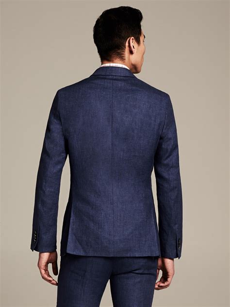 Lyst Banana Republic Modern Slim Fit Navy Linen Suit Jacket Blue Fade In Blue For Men