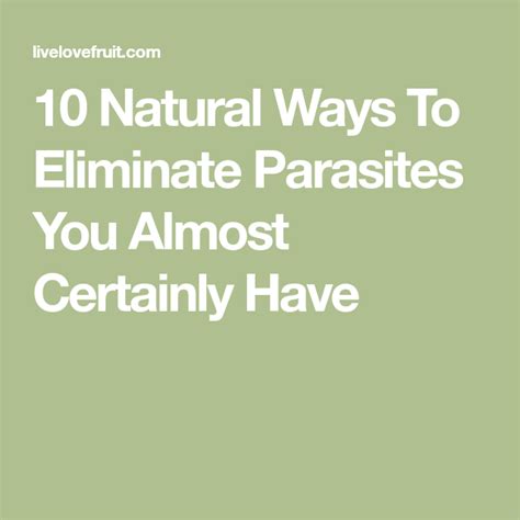 10 Natural Ways To Eliminate Parasites You Almost Certainly Have