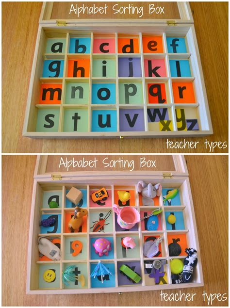 Alphabet Sorting Box Teacher Types