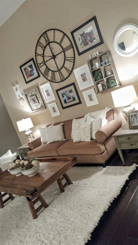 Lovely living room ideas for rooms on the smaller side and also open planned living rooms. rustic home decor do it yourself #RusticDecorTips | Large wall decor living room, Rustic living ...
