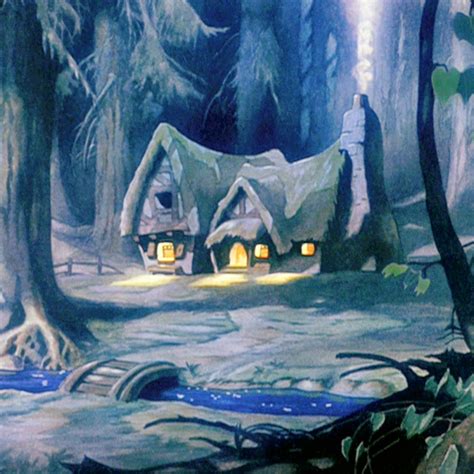 Snow White And The Seven Dwarfs Cottage Painting Snow Snow White