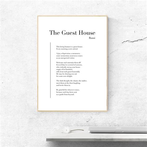 The Guest House Poem Rumi Print Wall Art Book Page Print Etsy