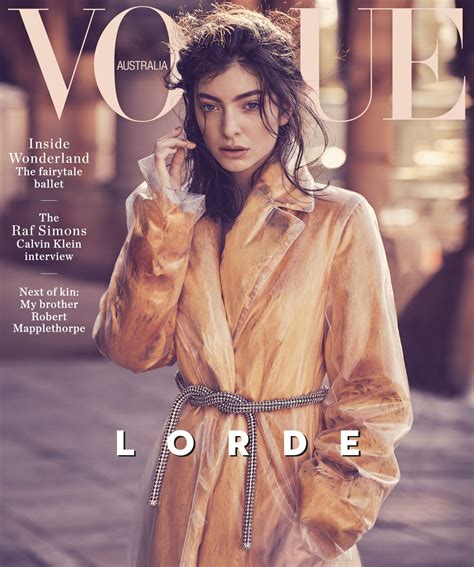 Tagged with acoustic, covers, and royals. First look: Lorde covers Vogue Australia's October 2017 ...