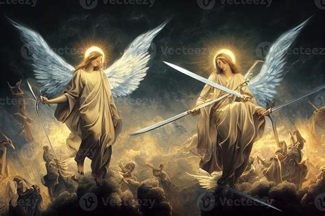 Illustration Of Angels With Swords 22266483 Stock Photo At Vecteezy