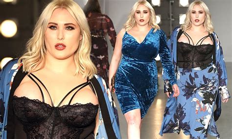 hayley hasselhoff puts on a busty display at lfw daily mail online