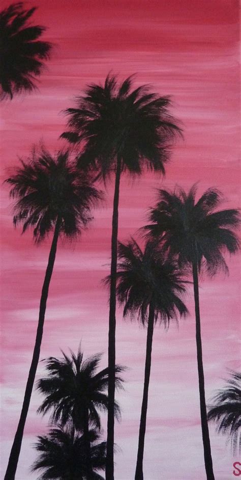 Sunset Palms Original Handpainted Acrylic By