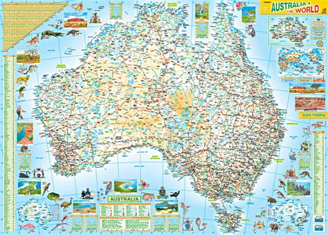 Charts Posters B2 Chart Australia And The World Map 2 Sided