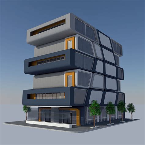 Modern Sci Fi Apartment City Building Hd Futuristic Cityscape Tile 7