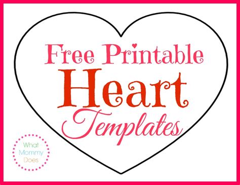 Free Printable Heart Templates Large Medium And Small Stencils To Cut