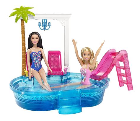 Barbie Glam Pool Playset Amazon Au Toys Games