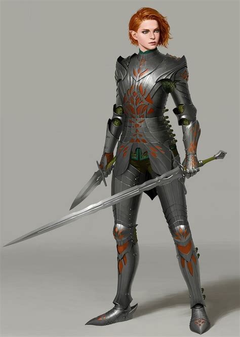 Elven Knight By Un Lee I Really Like Plate Armors I Often Thought
