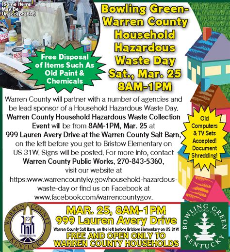 Household Hazardous Waste Day Is Saturday March At The Warren