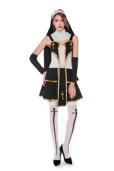 Sexy Maid Uniform Sexy Bad Habit Nun Costume Suit Religious Babe Fancy Dress Women Sexy