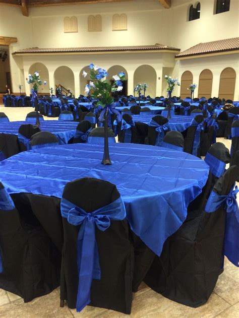 Jasmine Quinceanera hall décor royal blue black star theme | Blue