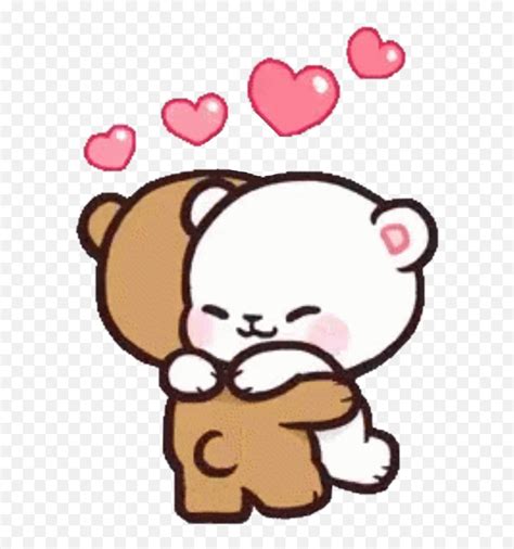 Milkandmocha Cute Bears Hug Kawaii Milk And Mocha Bear Emojibear Hug