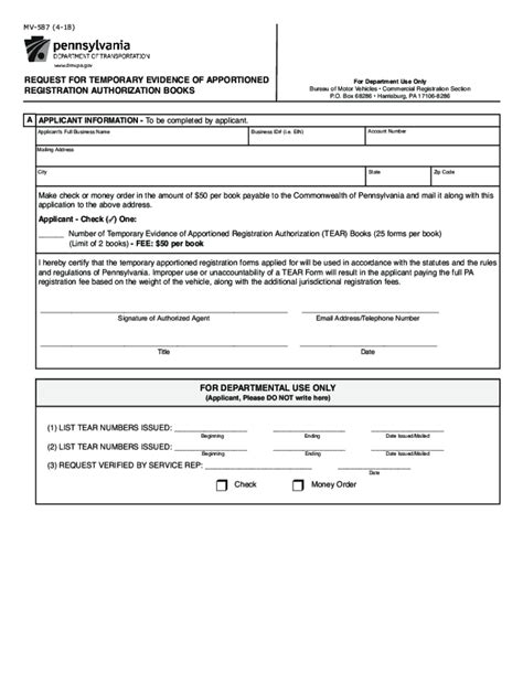 Fillable Online Penndot Form Mv 587 Fax Email Print Pdffiller