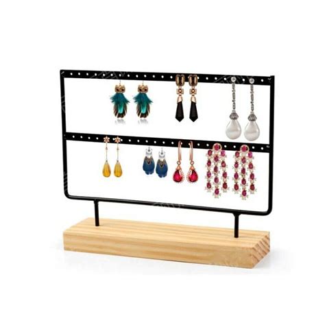 23 Layer Wooden Earring Display Stand Holder Jewelry Necklace Rack
