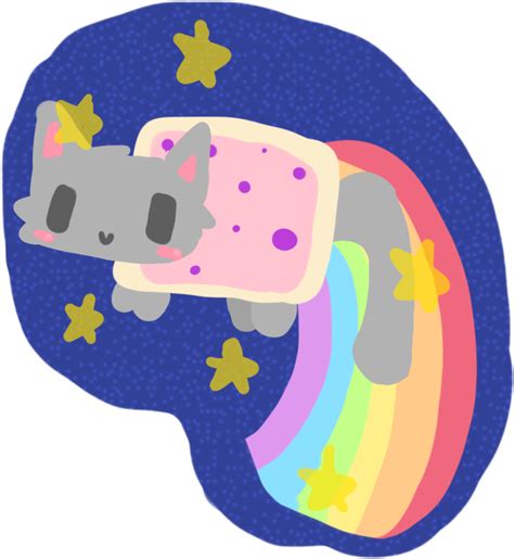 Download Chibi Nyan Cat By Cat Drawing Transparent Png Download