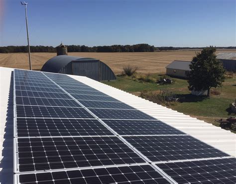 Roof Mounted Solar Panels On Metal Barn Tick Tock Energy