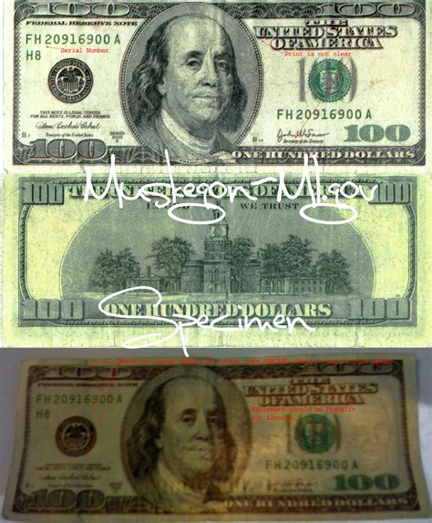 Counterfeit 100 Bill Warning City Of Muskegon