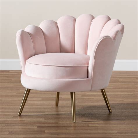 Blush Pink Accent Chair With Footstool Maryjane Catalano