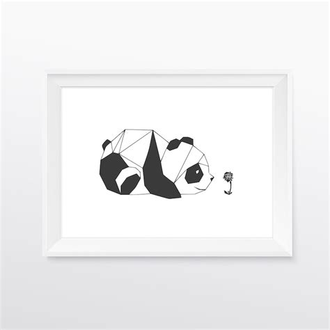 Panda Print Panda Bear Print Panda Art Geometric Animal Print Etsy Uk