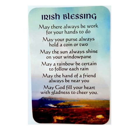 Irish Blessing Prayer Card Range Of Prayer Cardsst Martin Apostolate