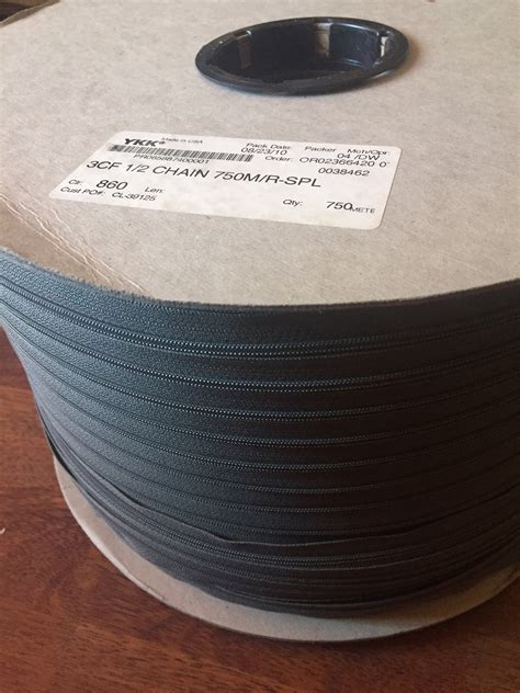 Ykk Continuous Roll Zipper Tape 3cf 12 Chain 750 Metres Taupe Colour