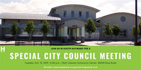 City Council Meeting Comes To South Hayward Tonight City Of Hayward