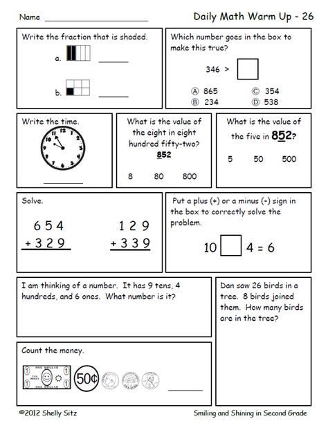 Common Core Math Practice Sheets