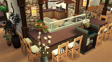 Sims 4 Restaurant Cafe Interior Design Diner Sign