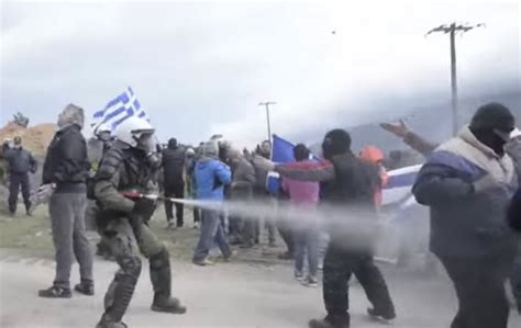 Greek Police Fire Tear Gas At Rally Protesting Construction Of Refugee