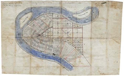 Rare manuscript survey of land in Bolivar County, Mississippi, recently