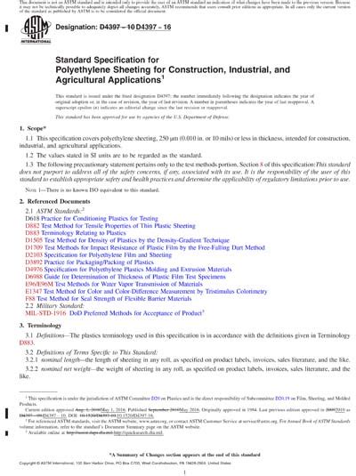 Astm D Red Standard Specification For Polyethylene Sheeting