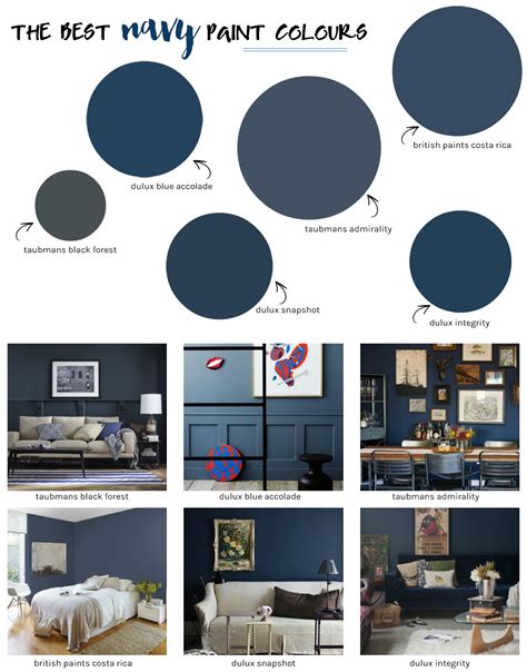 The Best Navy Paint Colours Blue Feature Wall Living Room Navy