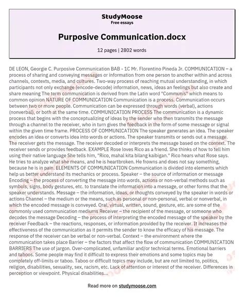 Purposive Communication Docx Free Essay Example