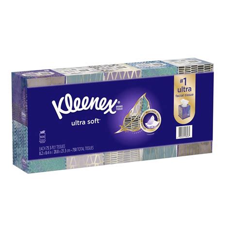 Kleenex Ultra Soft Facial Tissues Pack Count Box Pkg