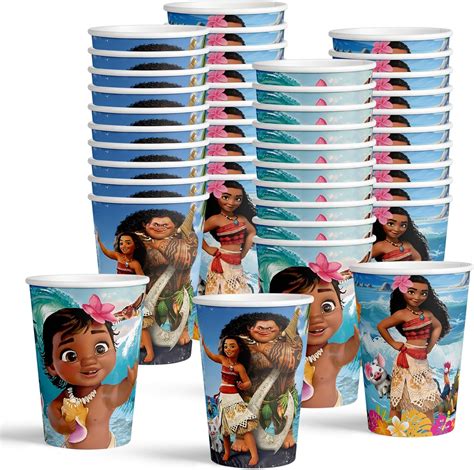 ganktowcoy 60pcs moana party birthday supplies 9oz disposable moana paper cups for