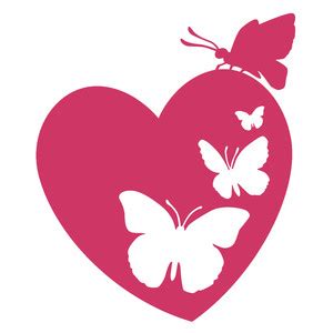 See only photos or all resources. Silhouette Design Store - View Design #119492: butterfly heart
