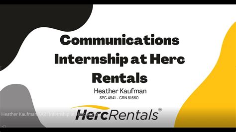 Herc Rentals Internship Youtube