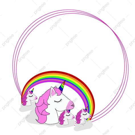 Cute Rainbow Unicorn Clipart Vector Rainbow Cute Unicorn Border Cute