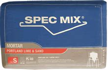 1 part portland, 1 part lime and 6 parts sand. Package Pavement - Spec Mix Mortars and Grouts