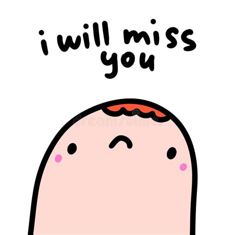 I Will Miss You Hand Drawn Vector Illustration In Cartoon Comic Style