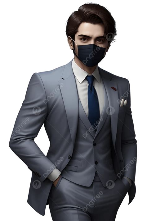Men Wear Neat Suits And Transformed Masks, Men Wear Neat Suits, Men