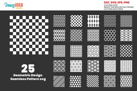25 Seamless Patterns Svg Geometric Design Svg Geometric Shape Cricut