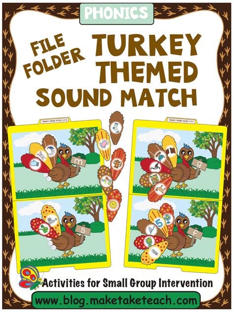 Turkey File Folder Beginning Sounds Make Take And Teach