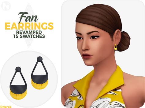 Revamped Fan A Sims 4 Earrings
