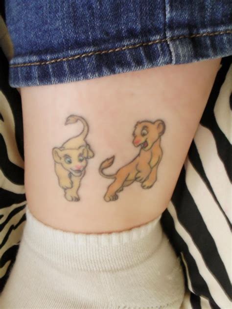 My Tattoo Of Simba And Nala Disney Tattoos Lion King Tattoo Tattoos