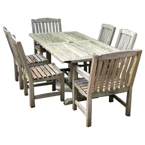 Vintage kitchen & dining room sets : Vintage Outdoor Garden Teak Dining Table and Chairs Set at 1stdibs